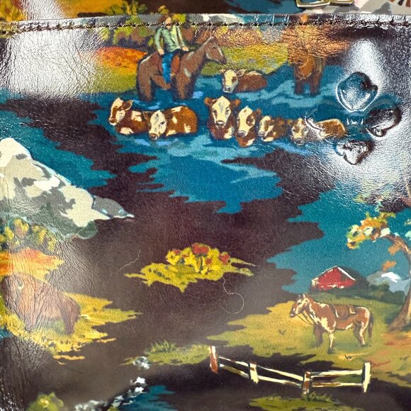 Patricia Nash Nazaire Top Zip Crossbody Bag - "Montana Prairie Skies" - New - Picture 3 of 15